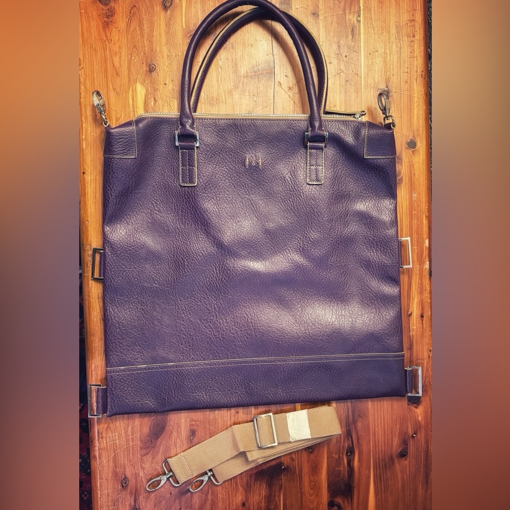 Vintage Matt & Nat Tote Handbag PURPLE w/ Shoulder Strap Vegan!